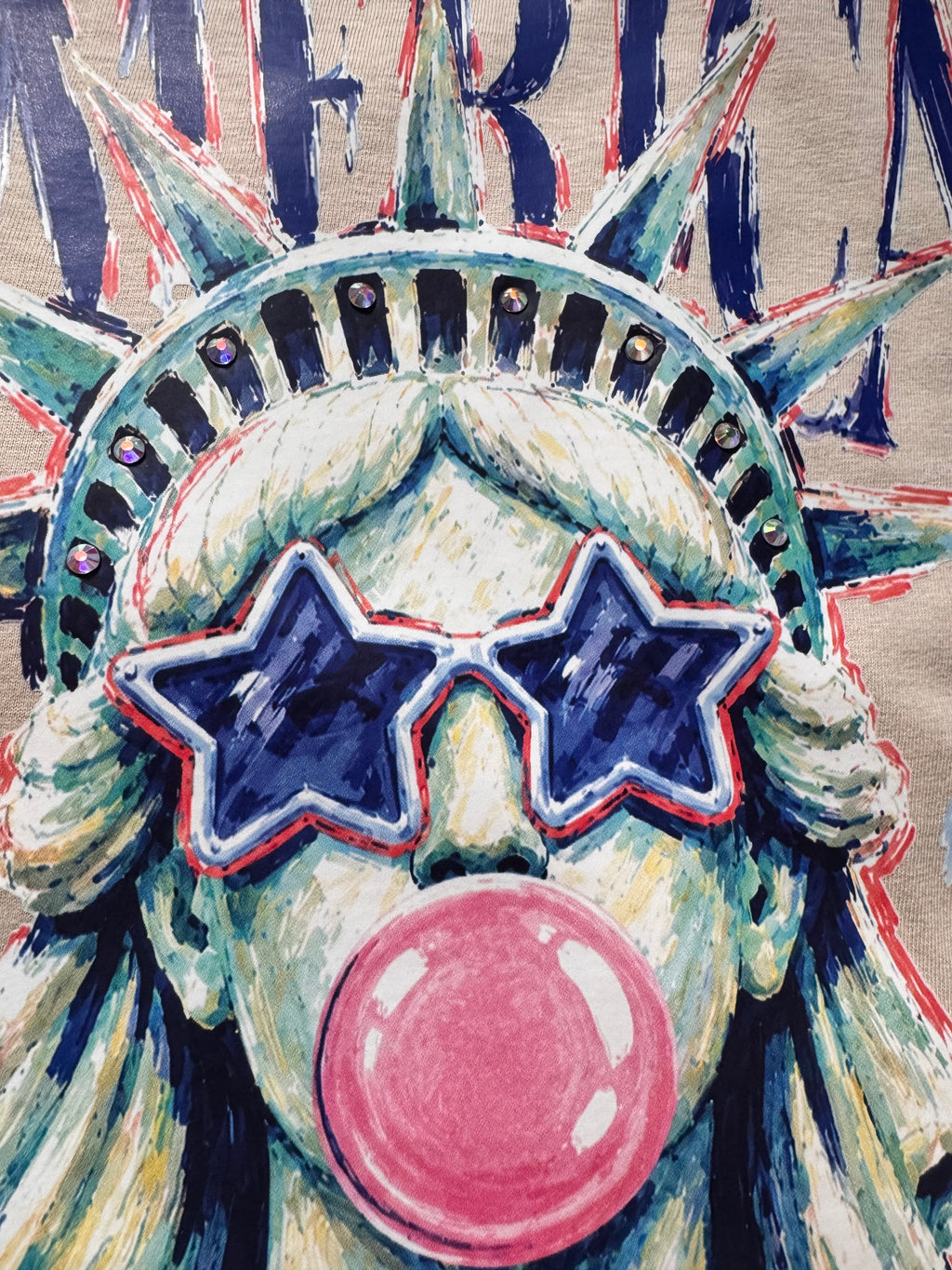 America Statue of Liberty bling graphic