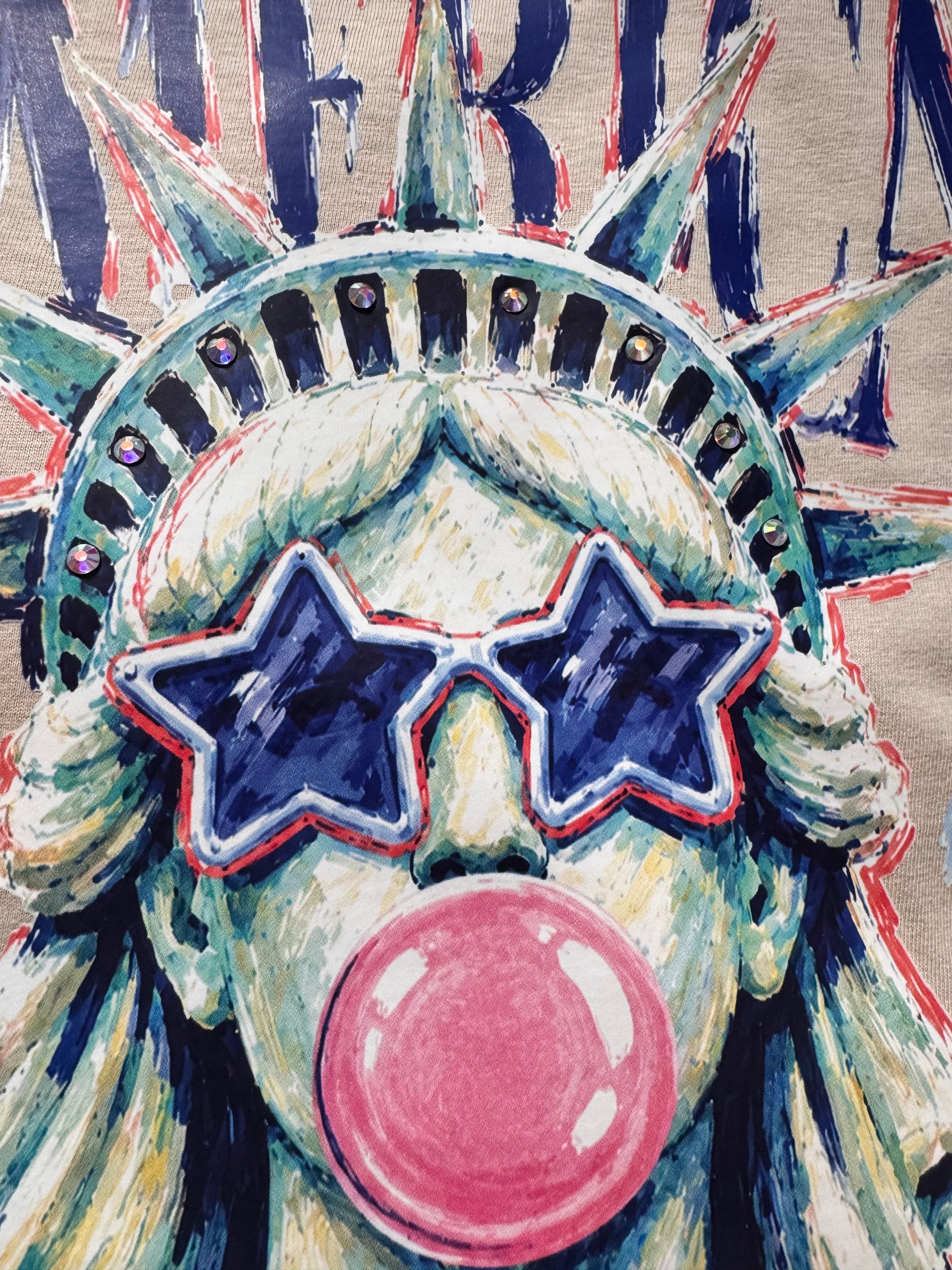 America Statue of Liberty bling graphic