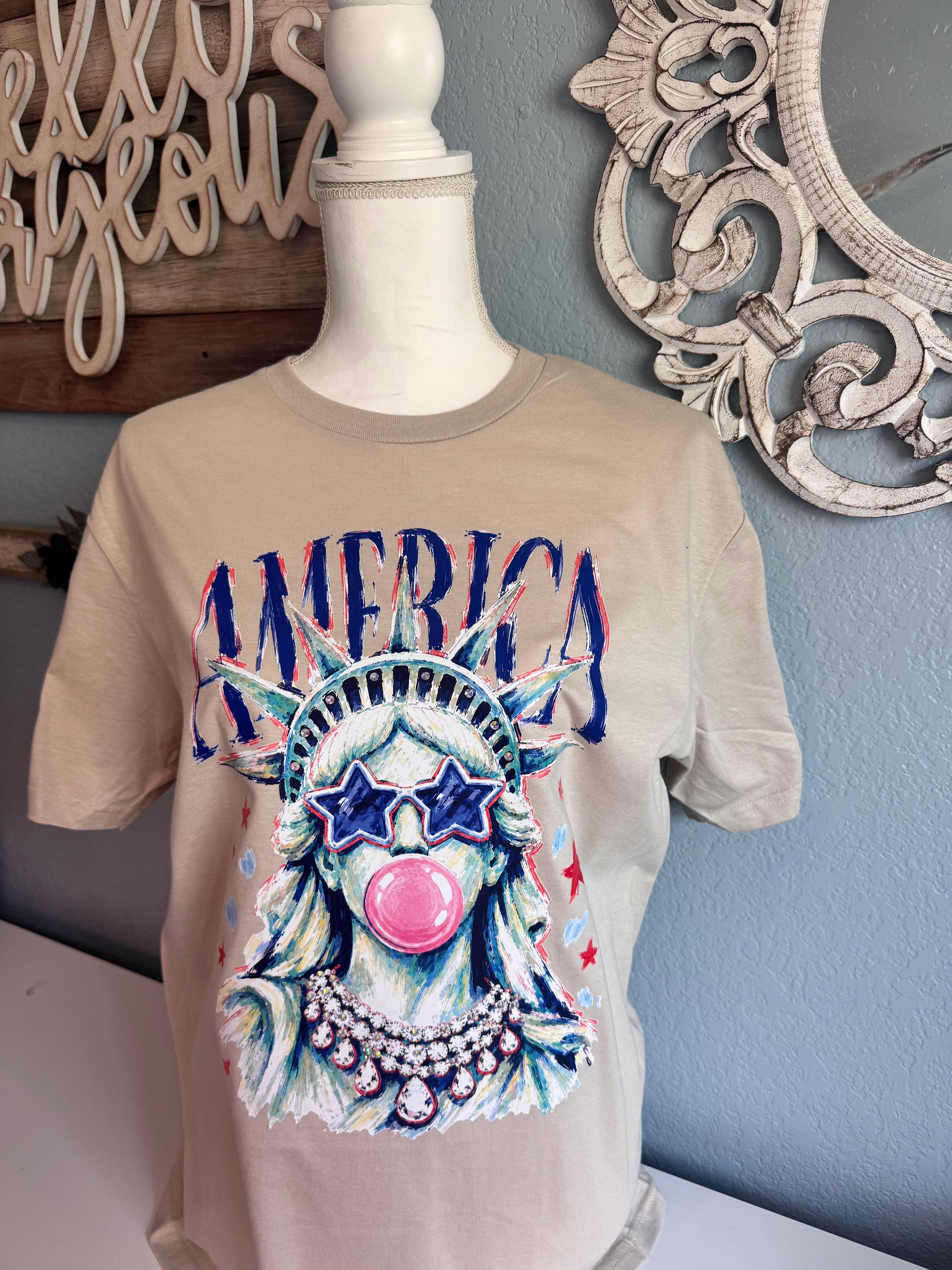 America Statue of Liberty bling graphic